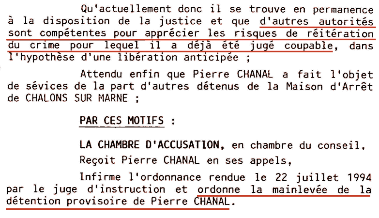 extrait des attendus d'aot 1994